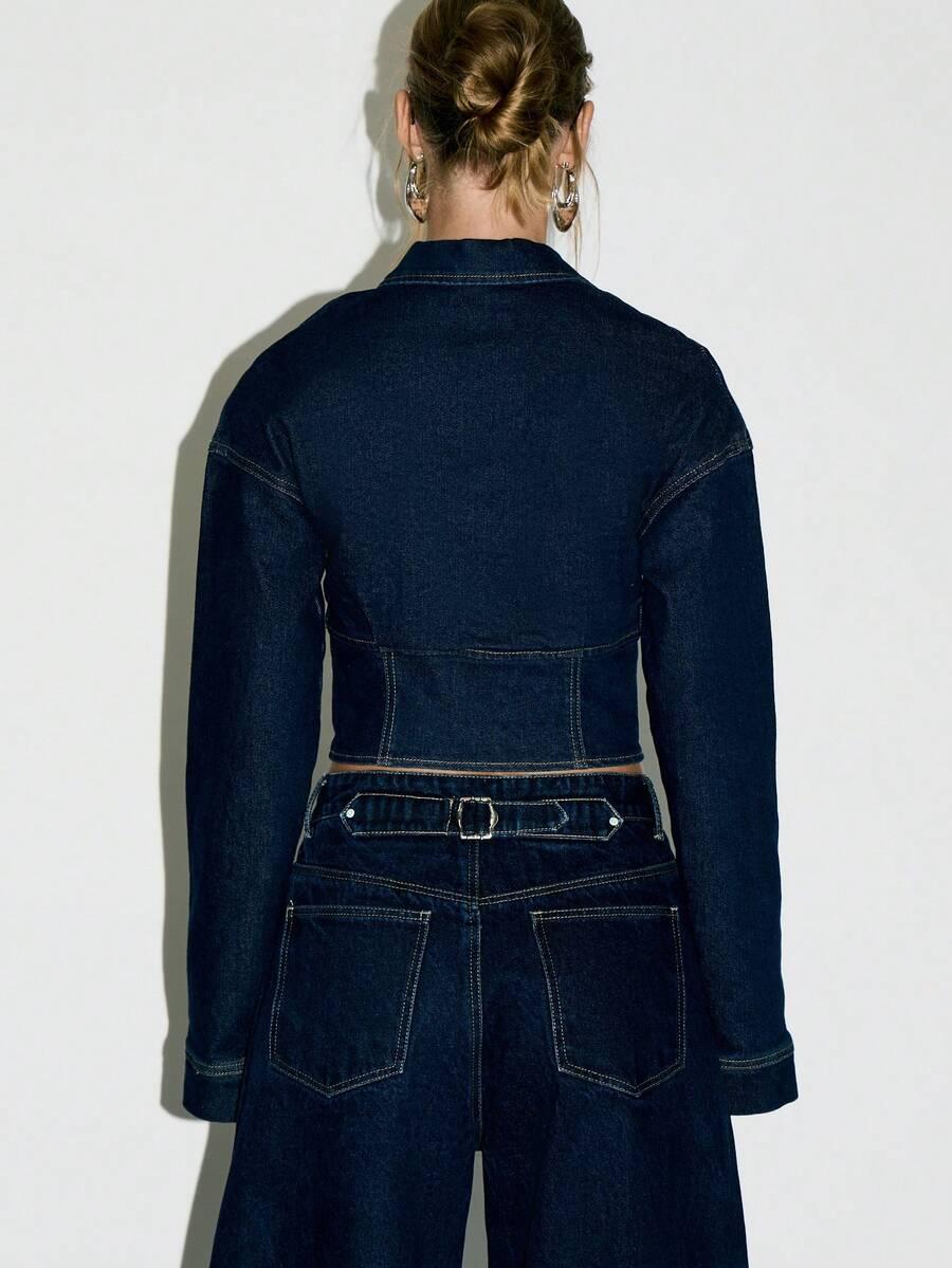 GRANATOWA KURTKA JEANS