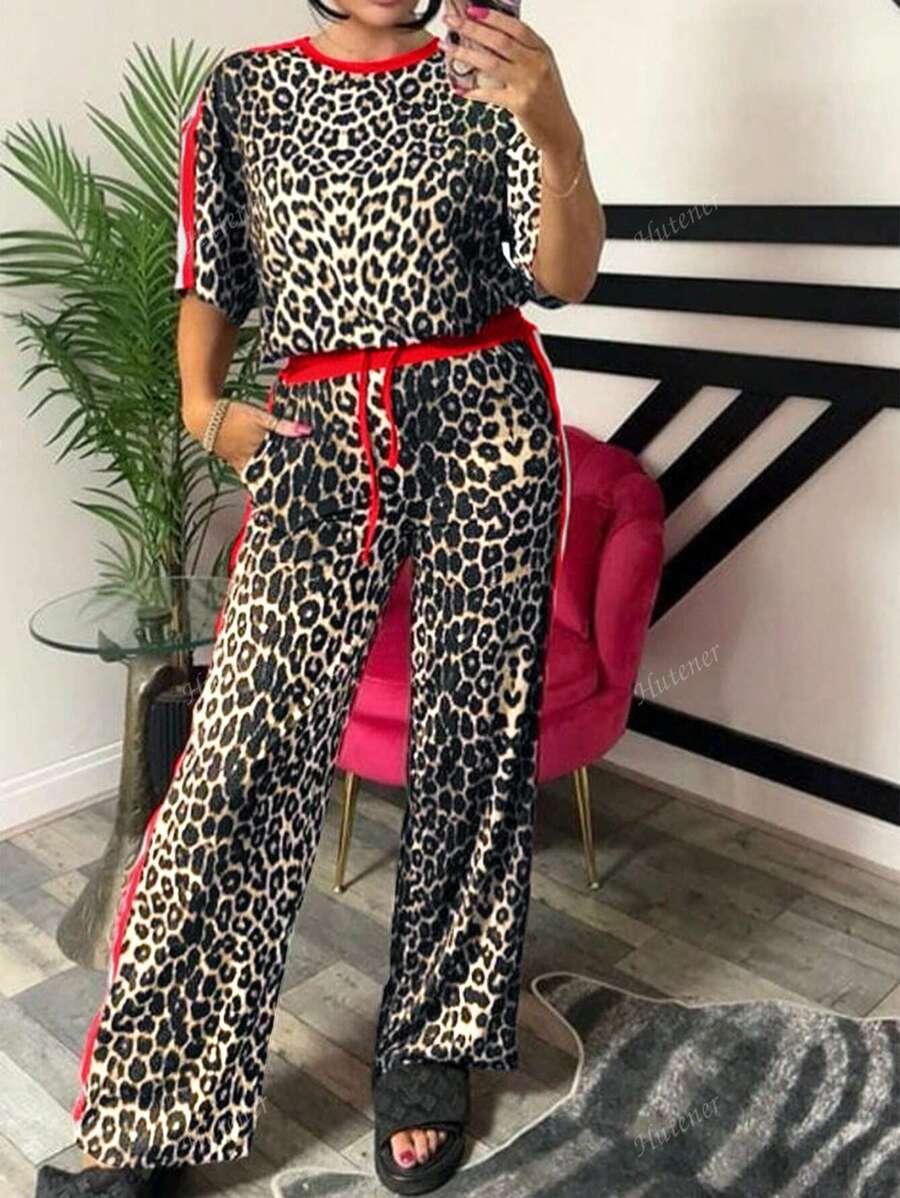 BLUZKA SPODNIE DRESOWE ANIMAL PRINT KOMPLET