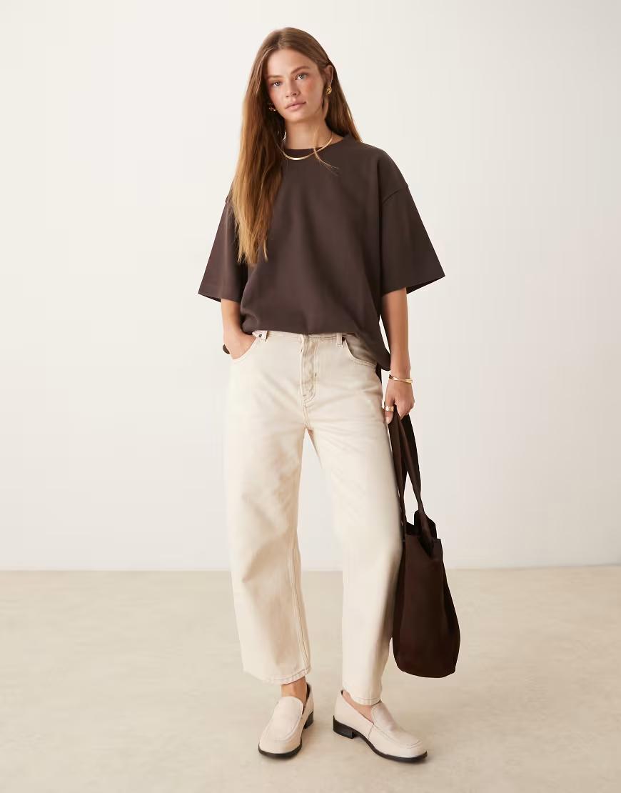 BRĄZOWY T-SHIRT CASUAL