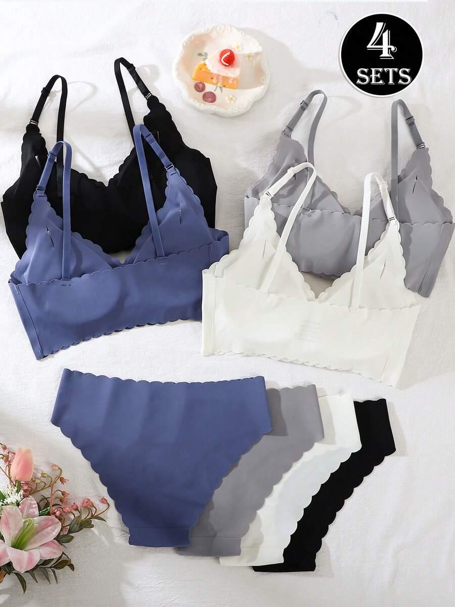komplet bielizny biustonosz majtki 4-pack