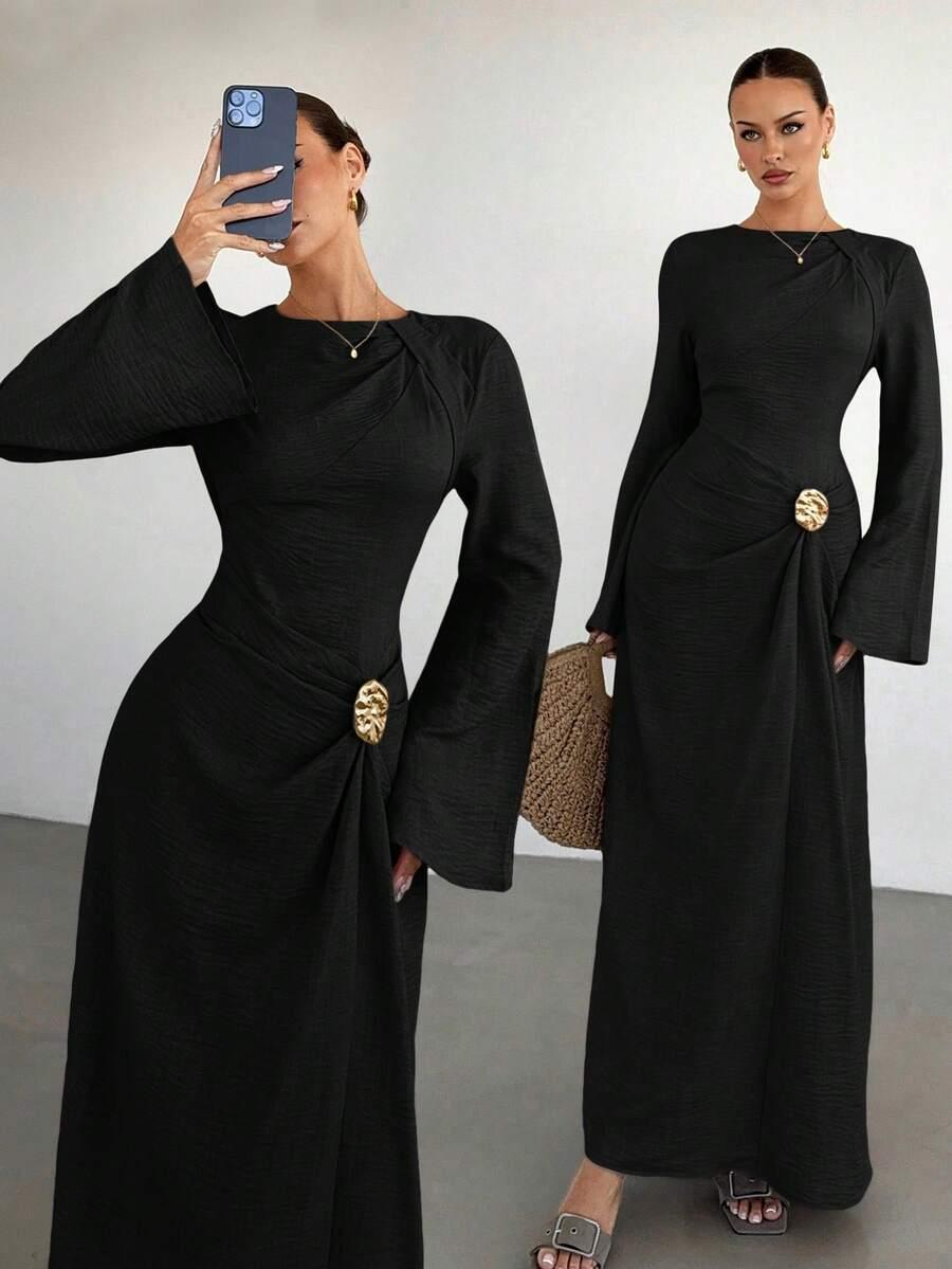 CZARNA MAXI SUKIENKA