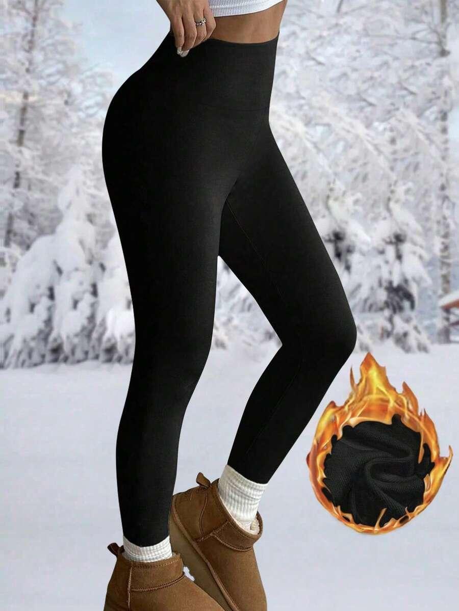CZARNE OCIEPLANE LEGGINSY