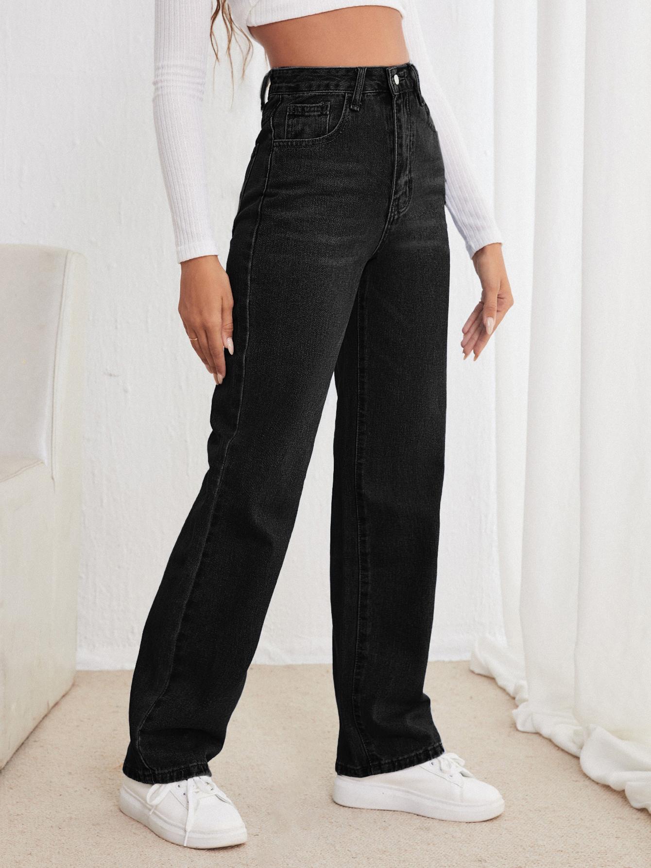 PROSTE SPODNIE JEANS WYSOKI STAN