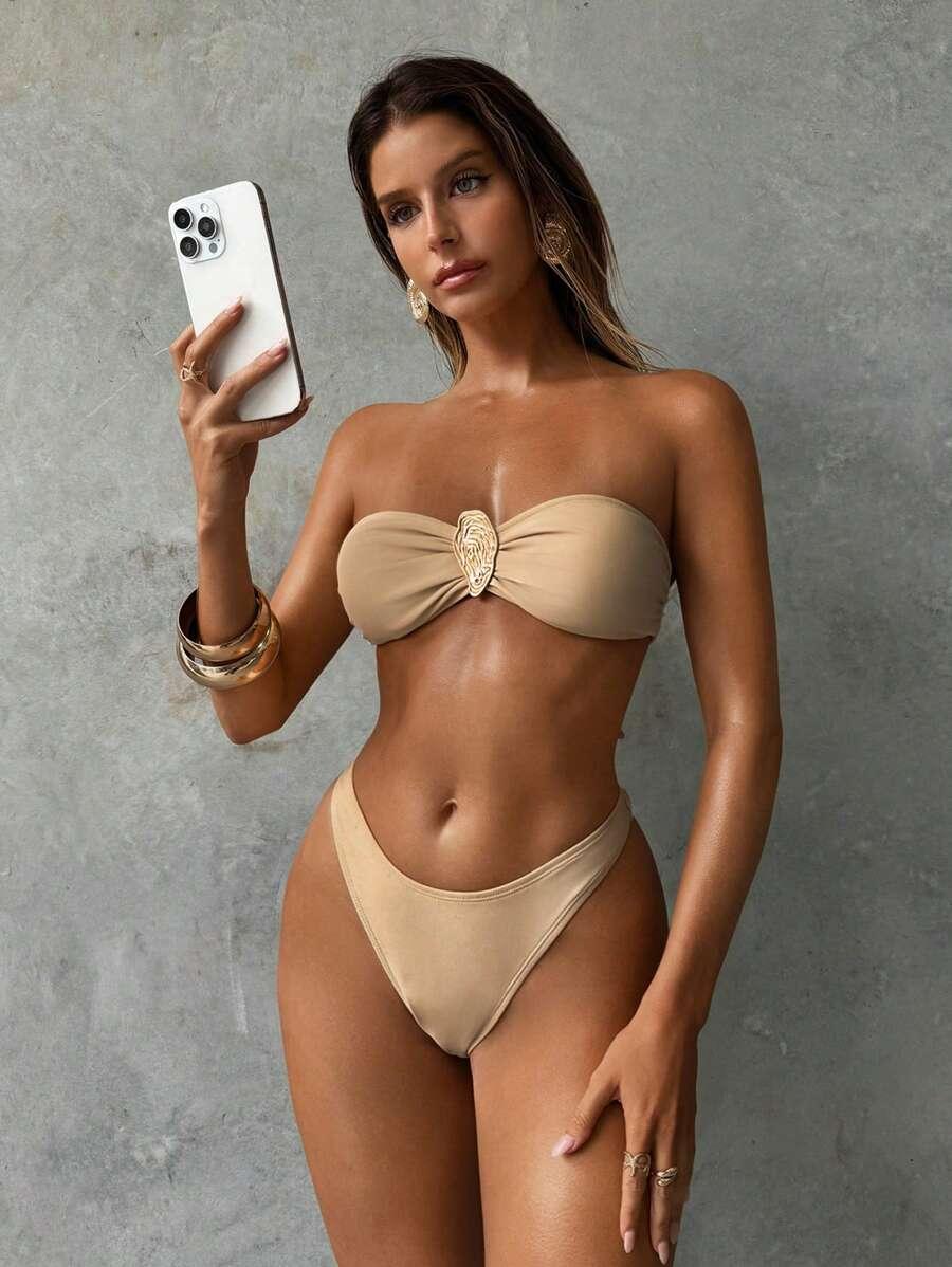 beżowa góra od bikini