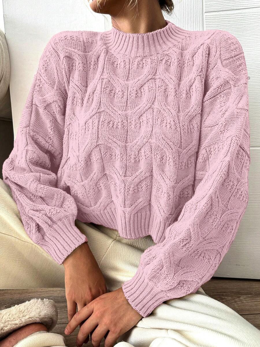 RÓŻOWY SWETER DŁUGI RĘKAW
