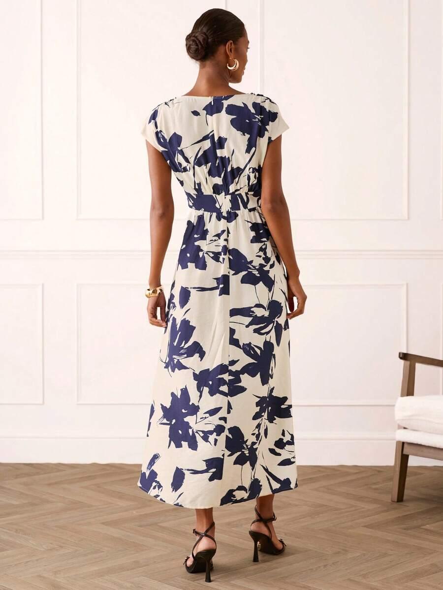 sukienka v-neck print
