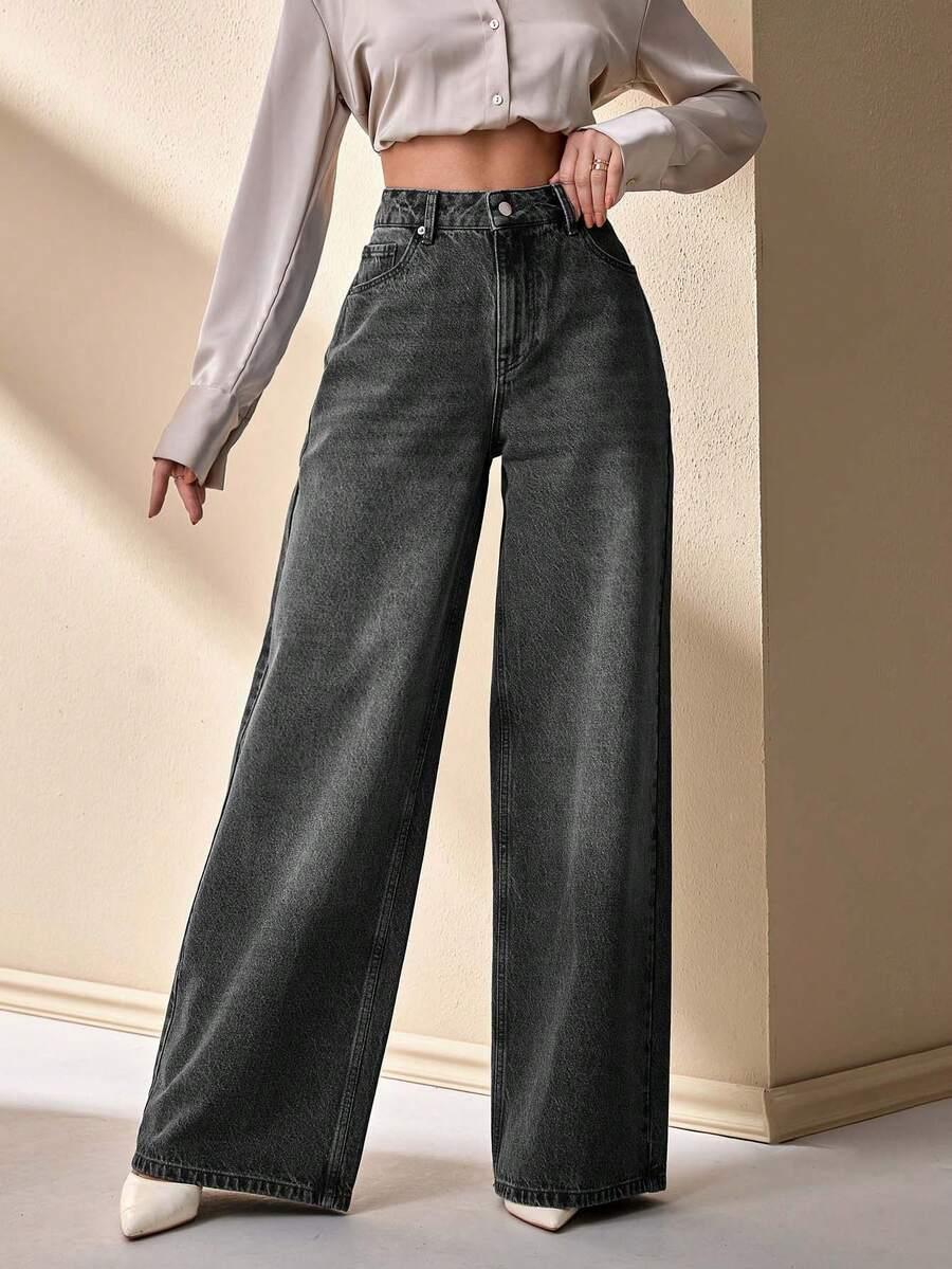 spodnie jeans wysoki stan