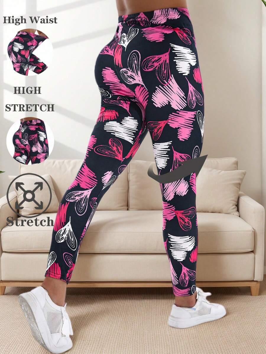 legginsy nadruk serca