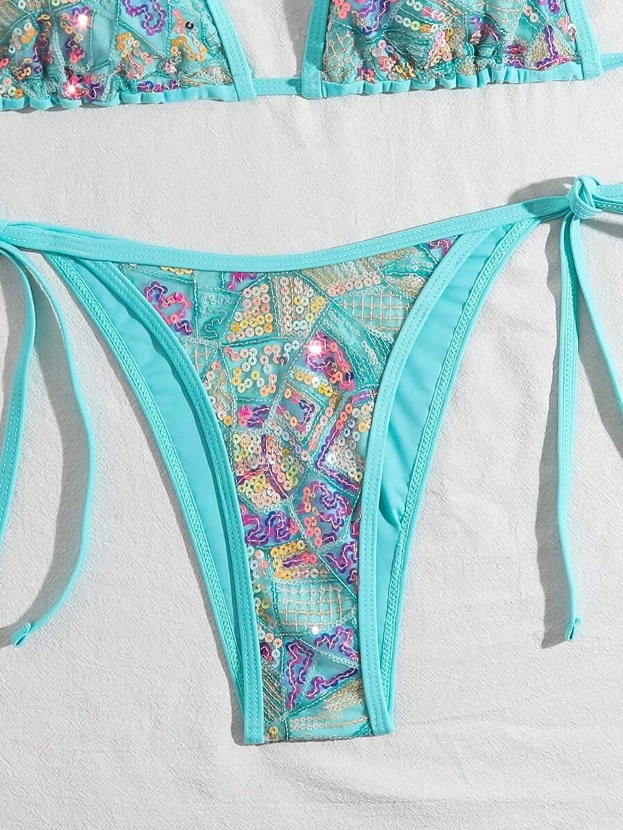 BIKINI DAMSKIE DWUCZĘŚCIOWE CEKINY
