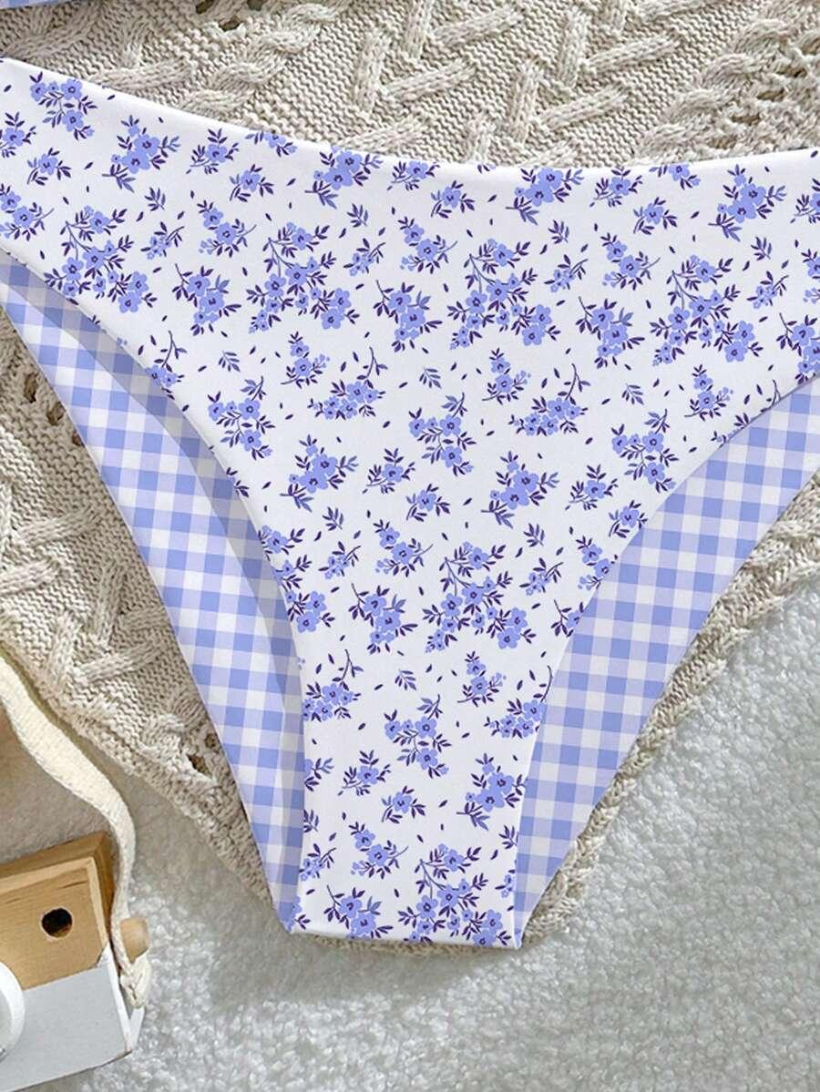 dwuczęściowy strój kąpielowy w kwiaty