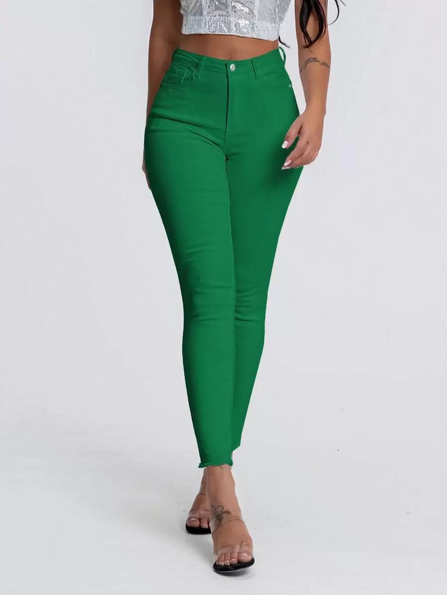 ZIELONE SPODNIE JEANS