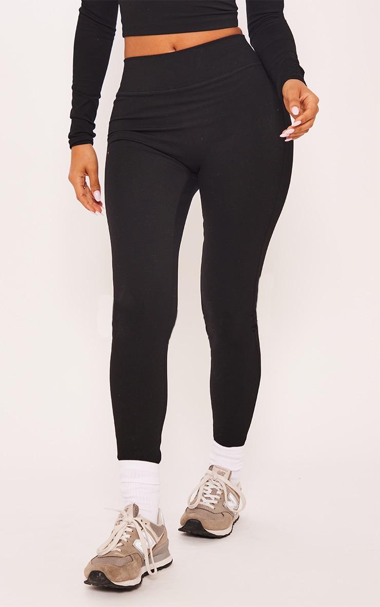 czarne klasyczne legginsy basic