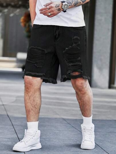 czarne spodenki jeans