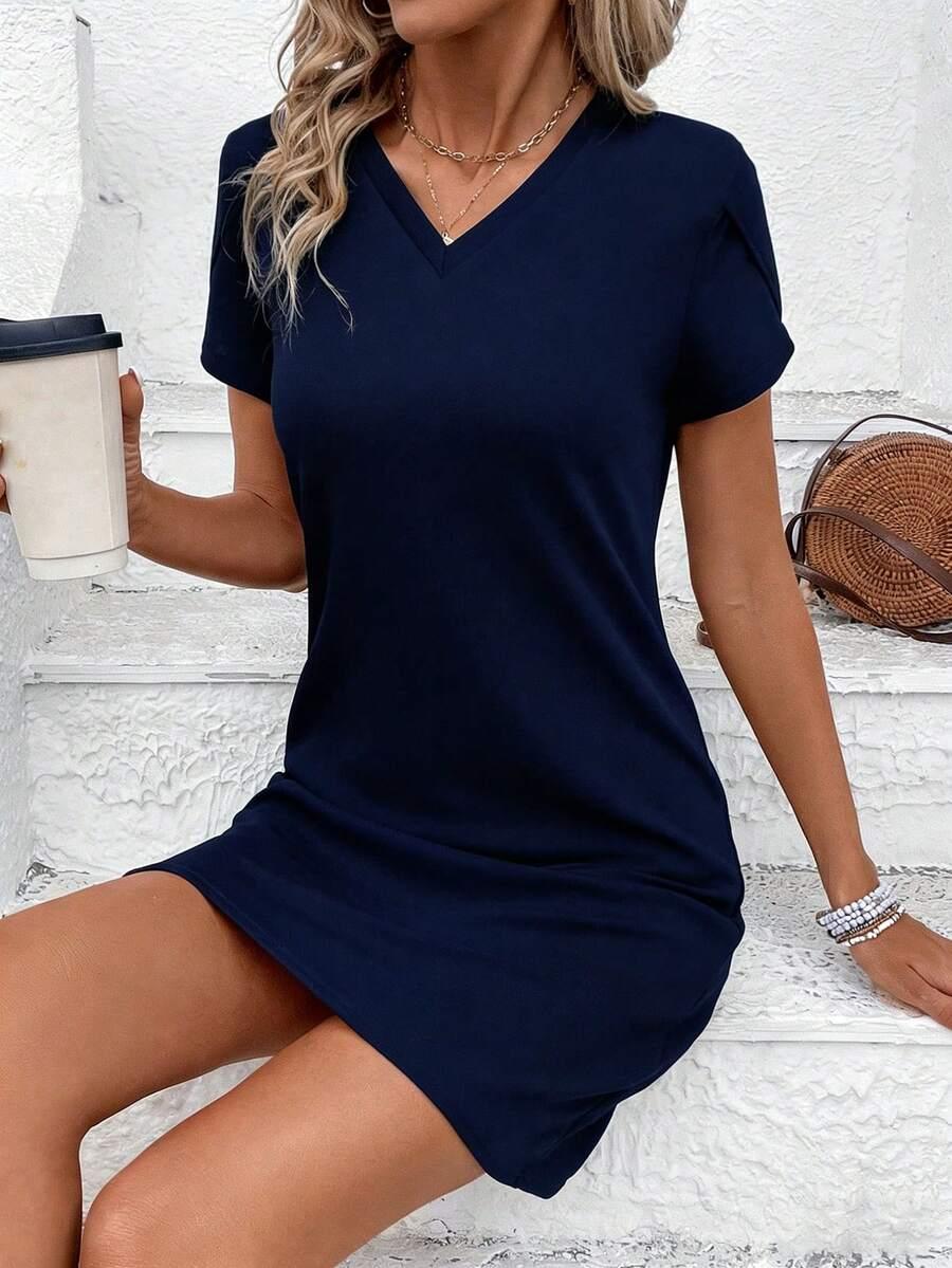 niebieska mini sukienka 