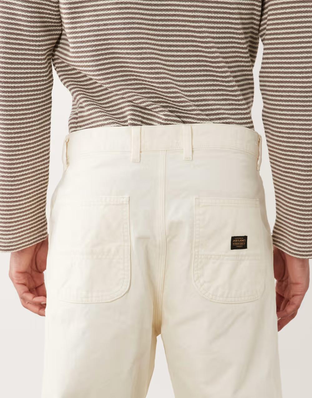 KREMOWE SPODNIE JEANS