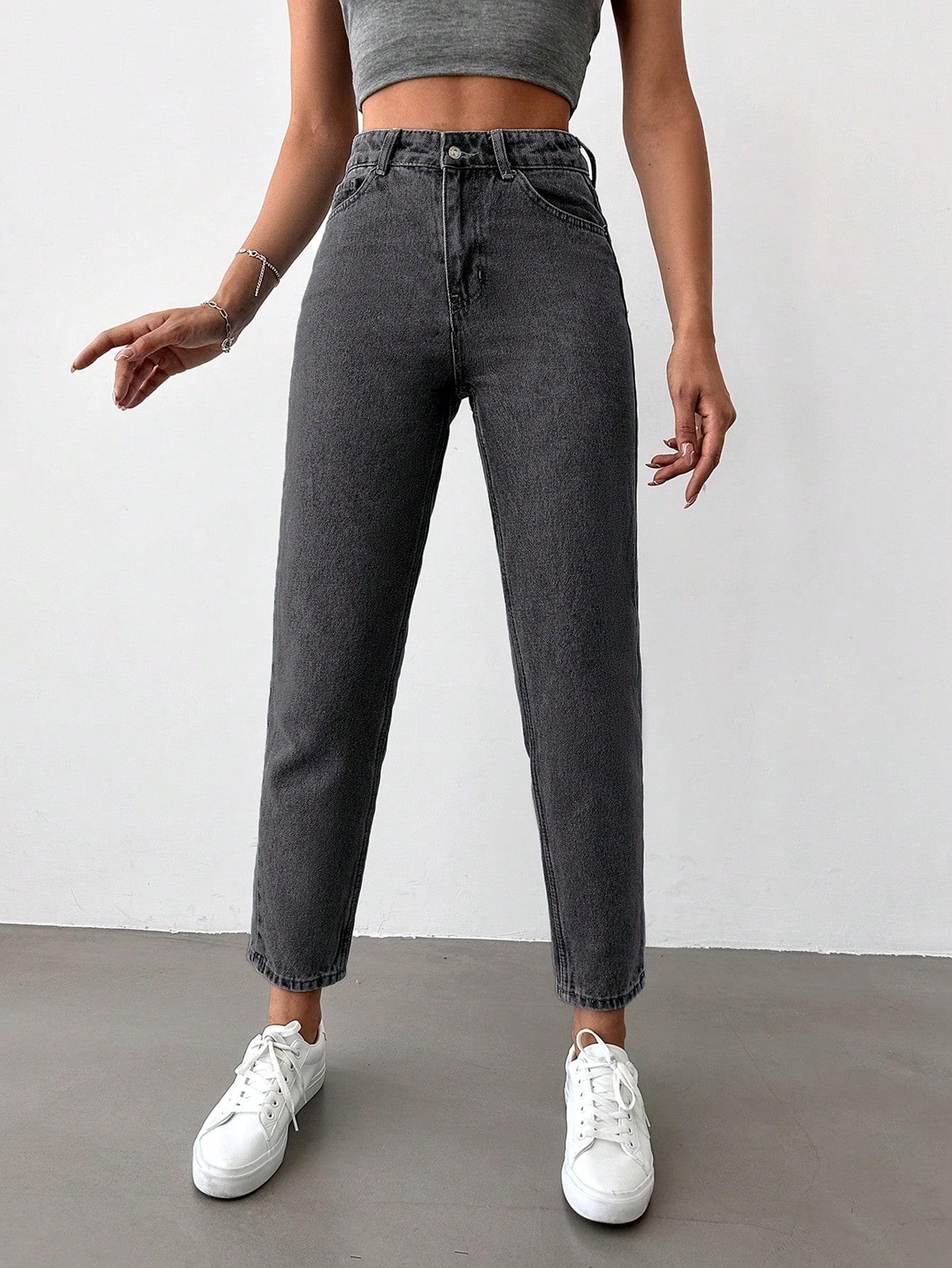 SPODNIE JEANS WYSOKI STAN KIESZENIE