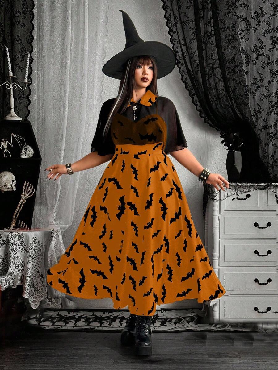 KOMPLET SUKIENKA I TOP HALLOWEEN 