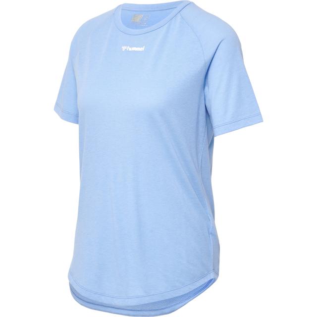 niebieska sportowa koszulka krótki rękaw logo