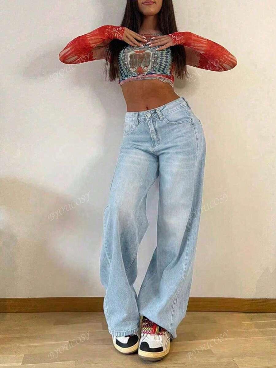 NIEBIESKIE SPODNIE JEANS WYSOKI STAN