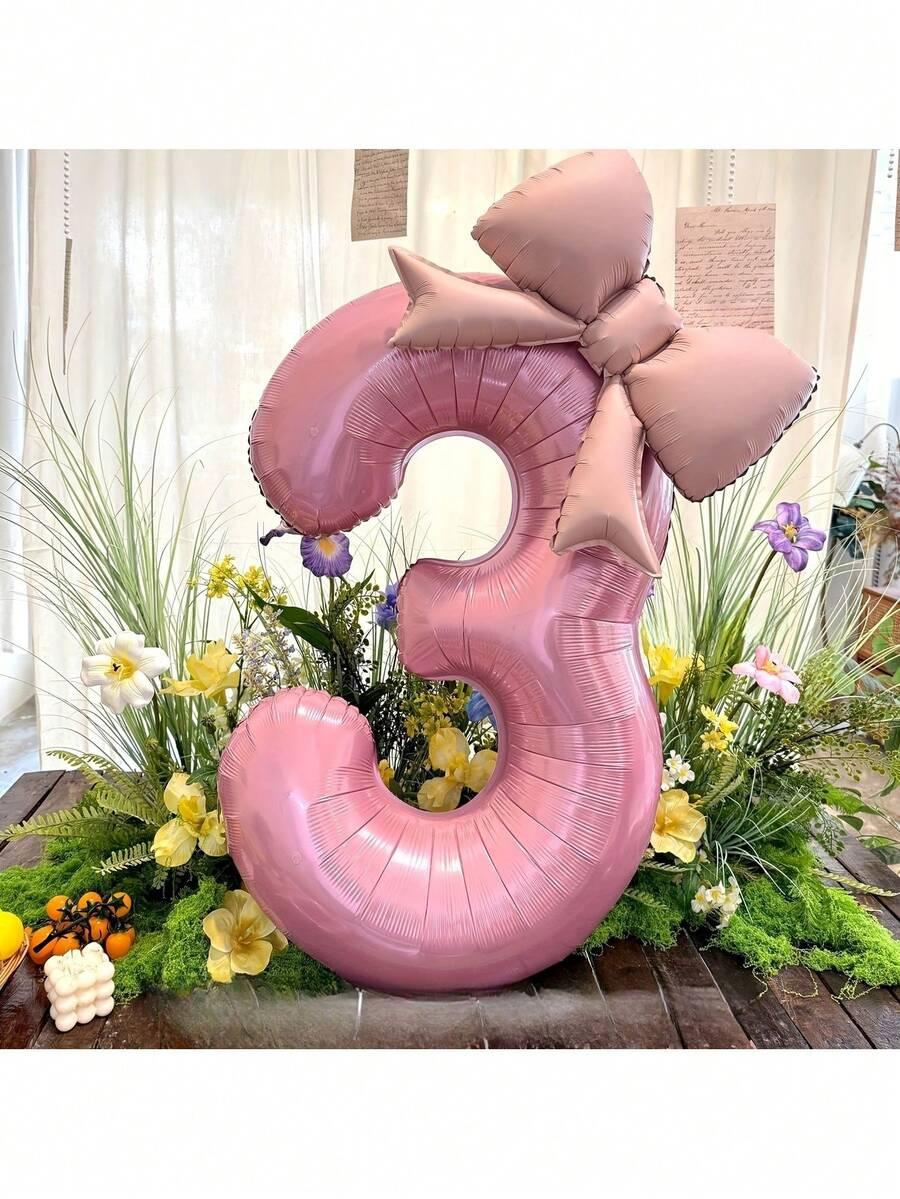 różowy balon cyfra 3