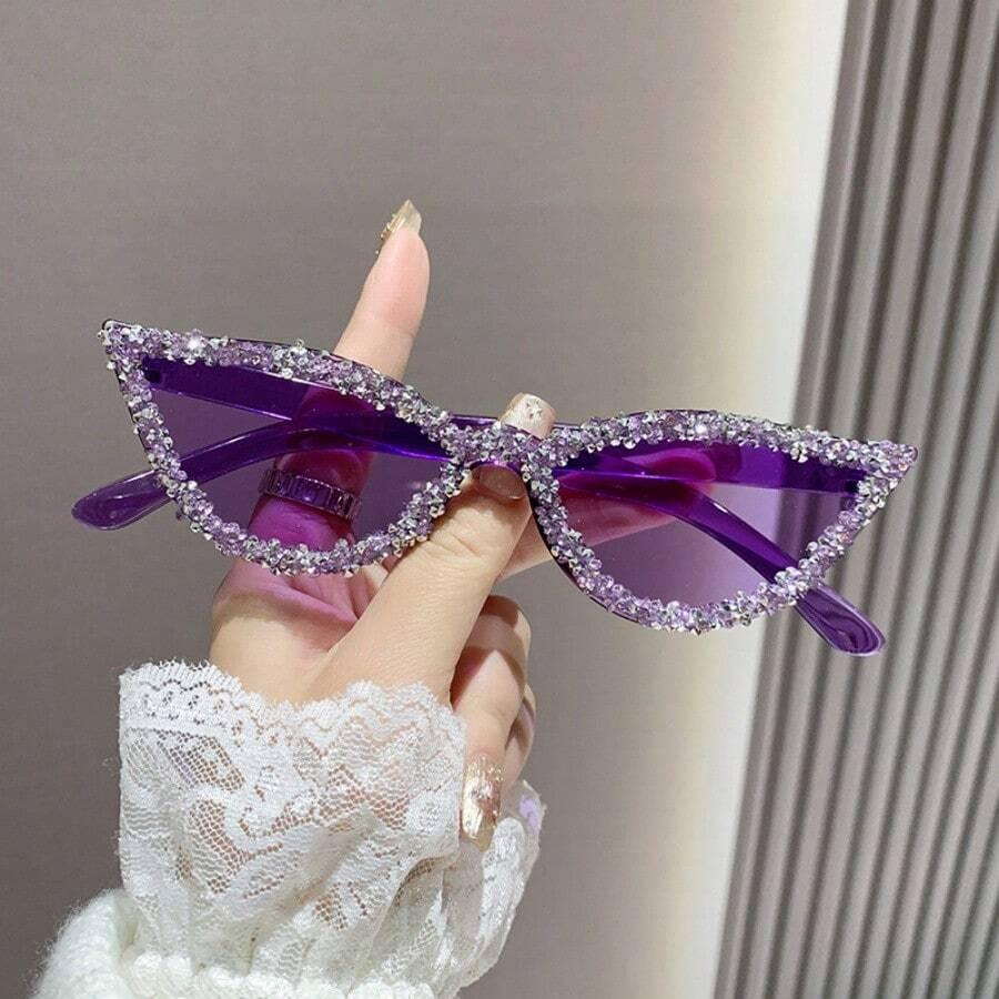 fioletowe okulary zdobienie
