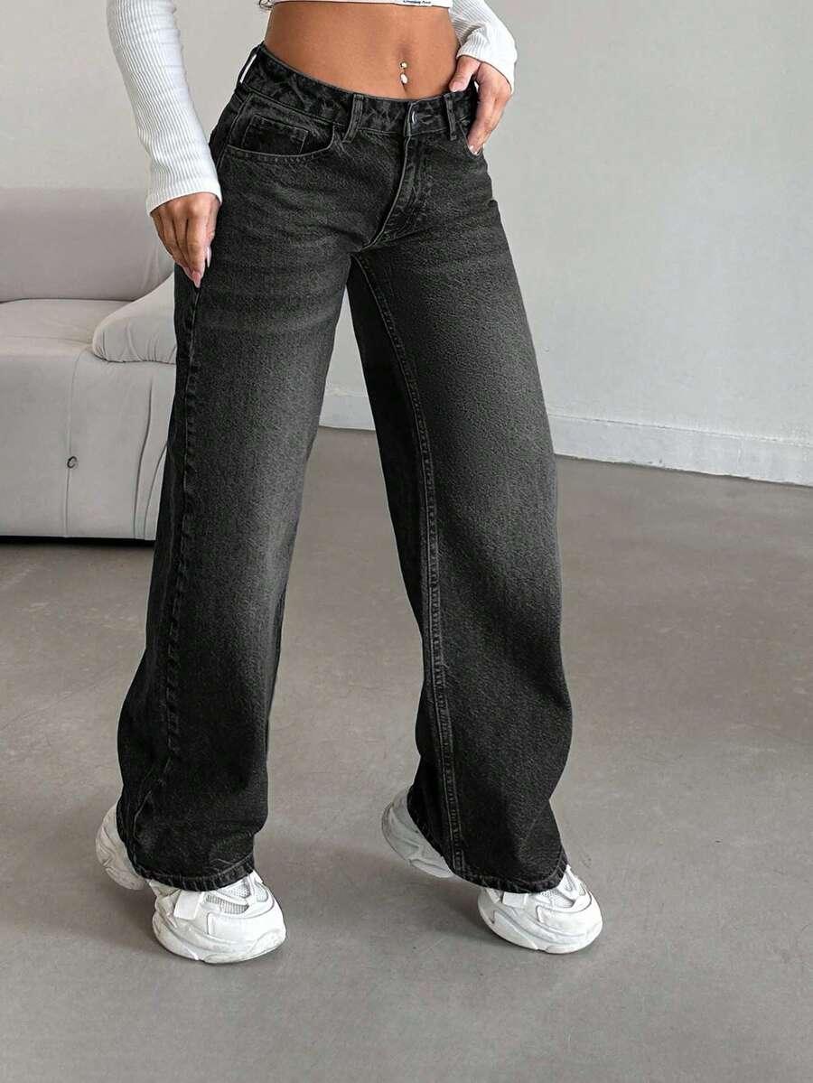 SZARE SPODNIE JEANS