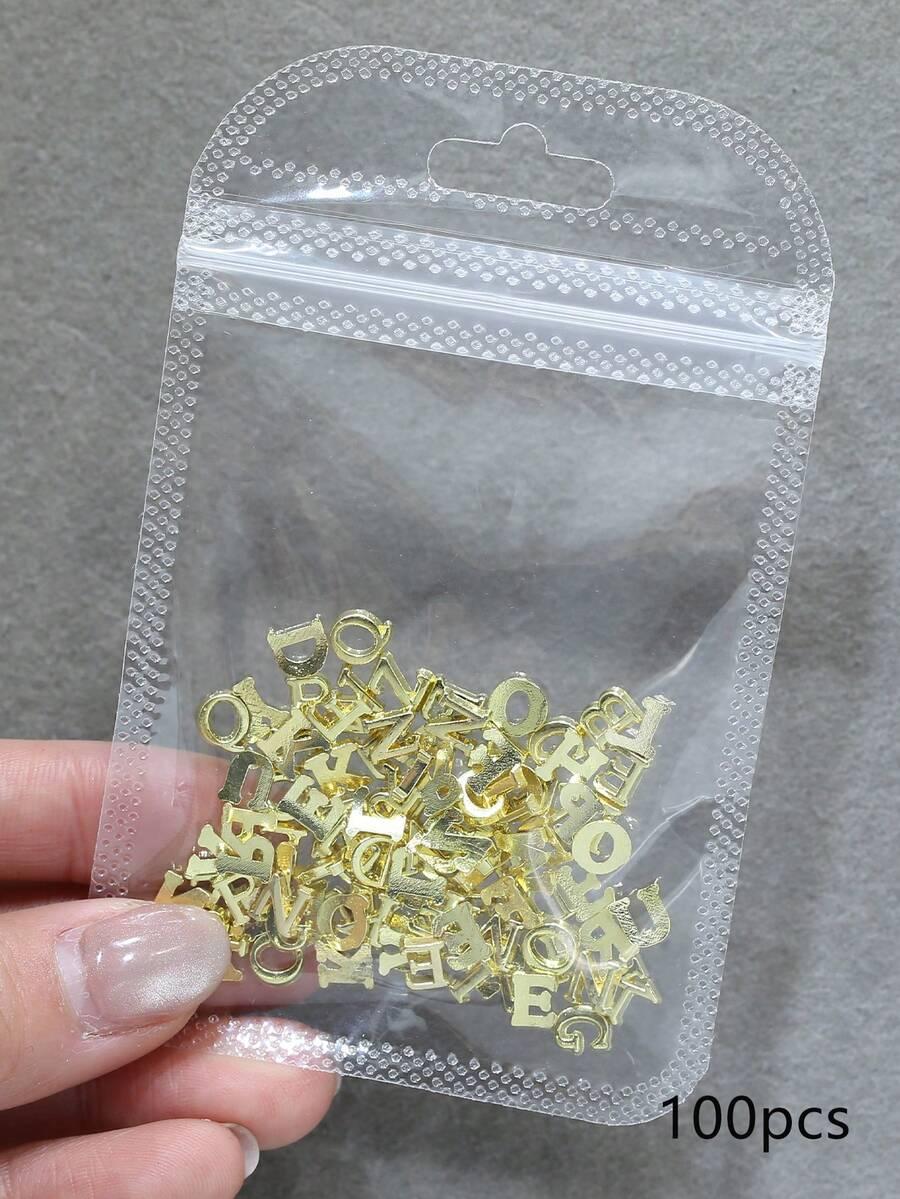 ZŁOTA OZDOBA DO PAZNOKCI 100-PACK