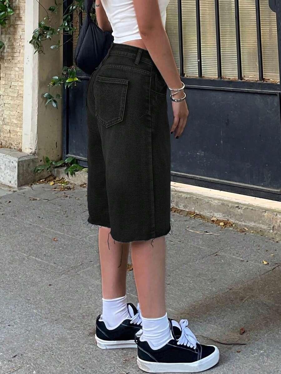 CZARNE SPODENKI JEANS