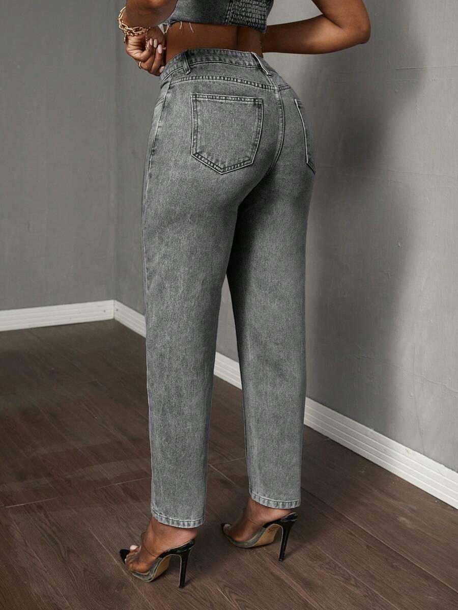SZARE SPODNIE JEANS 