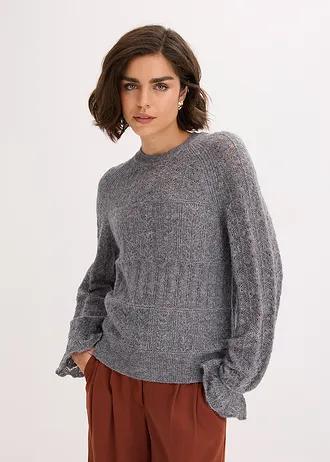 SWETER Z FALBANAMI PRZY RĘKAWACH