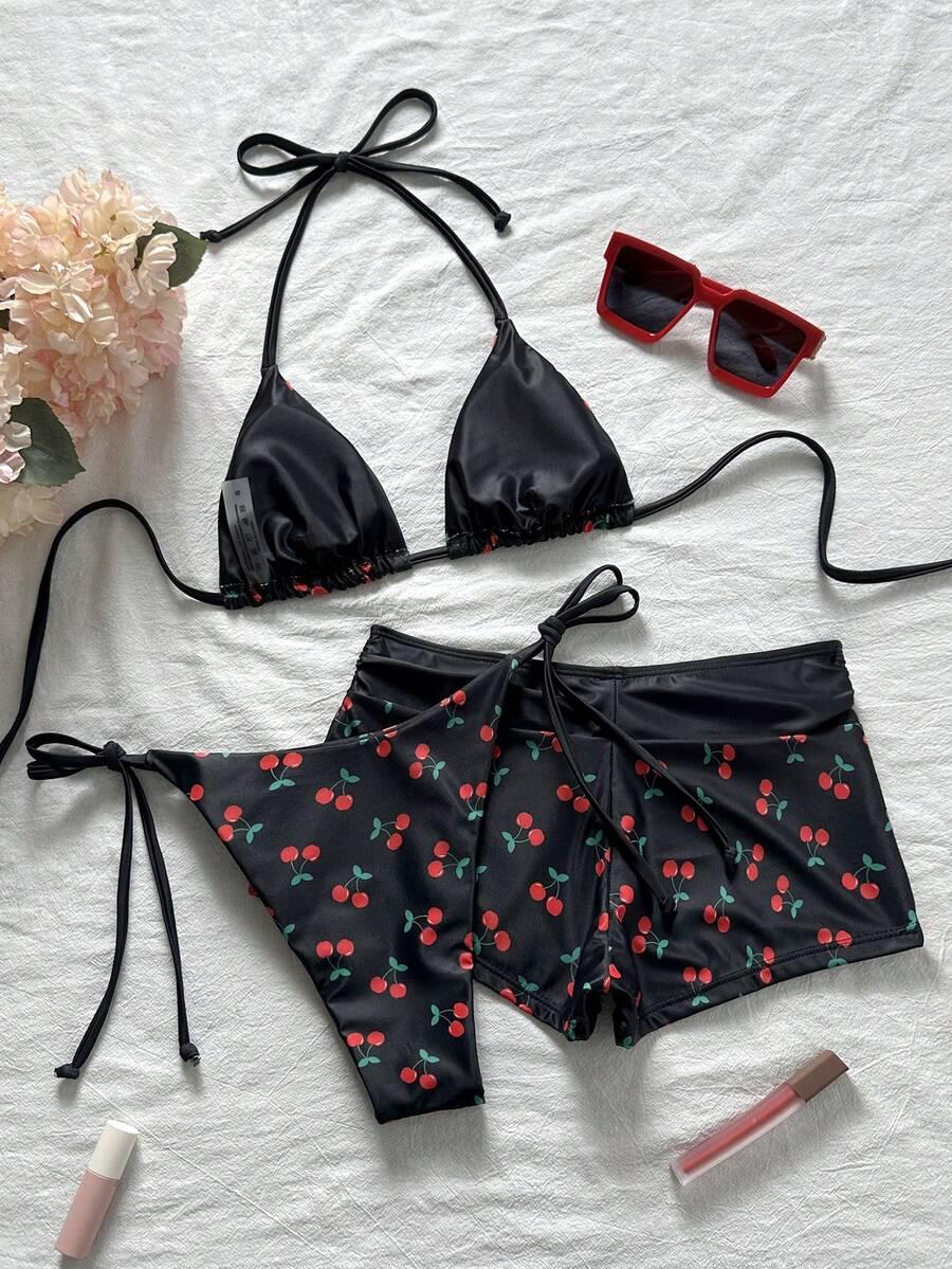 3-CZĘŚCIOWY KOMPLET BIKINI PRINT 