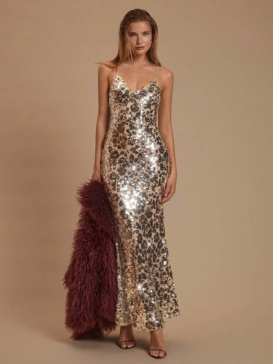 maxi sukienka na ramiączkach v-neck 