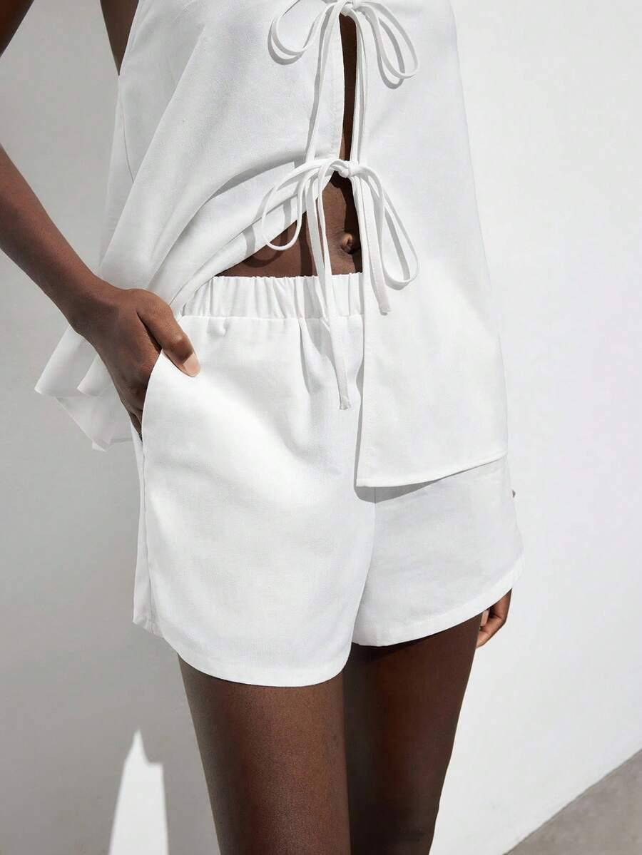 biały top wiązanie