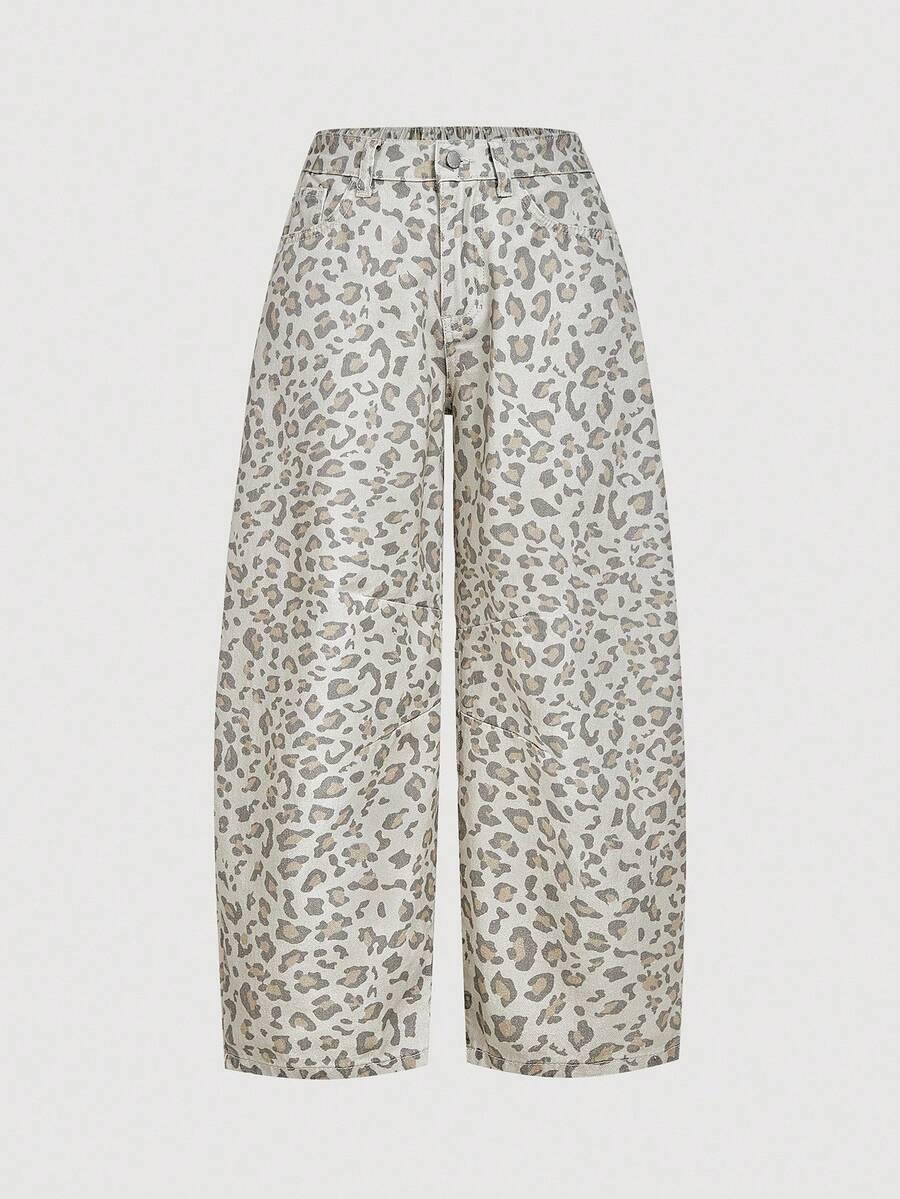 SPODNIE JEANS ANIMAL PRINT
