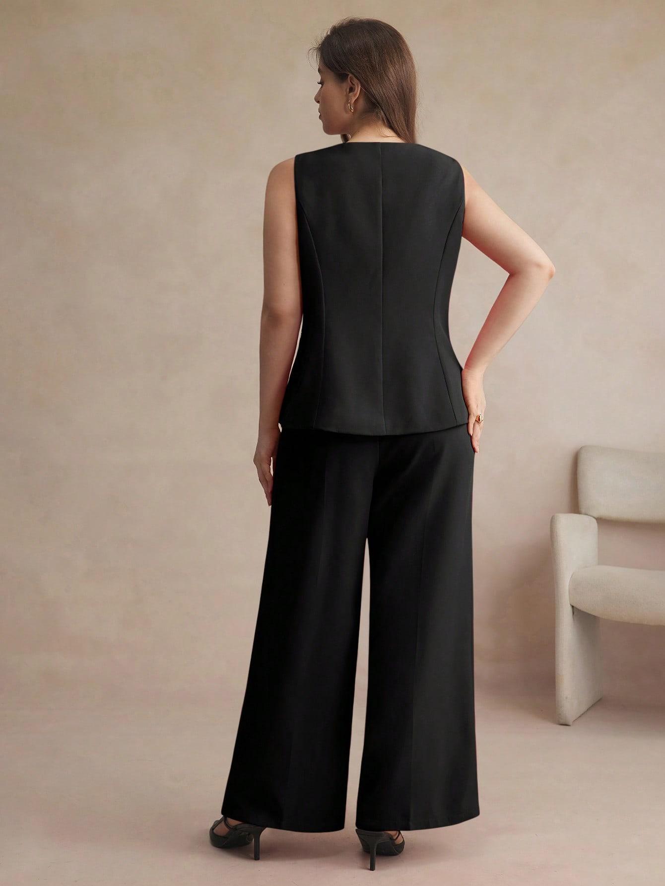 czarna elegancka kamizelka 