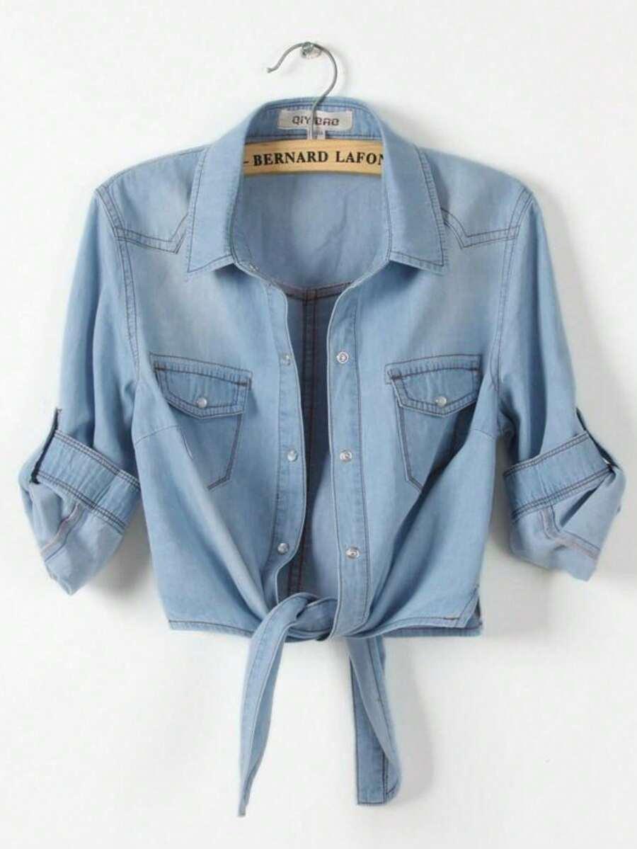 KOSZULA JEANS KIESZENIE