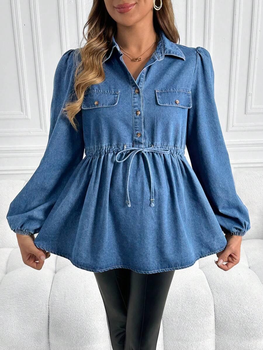 CIĄŻOWA BLUZKA JEANS