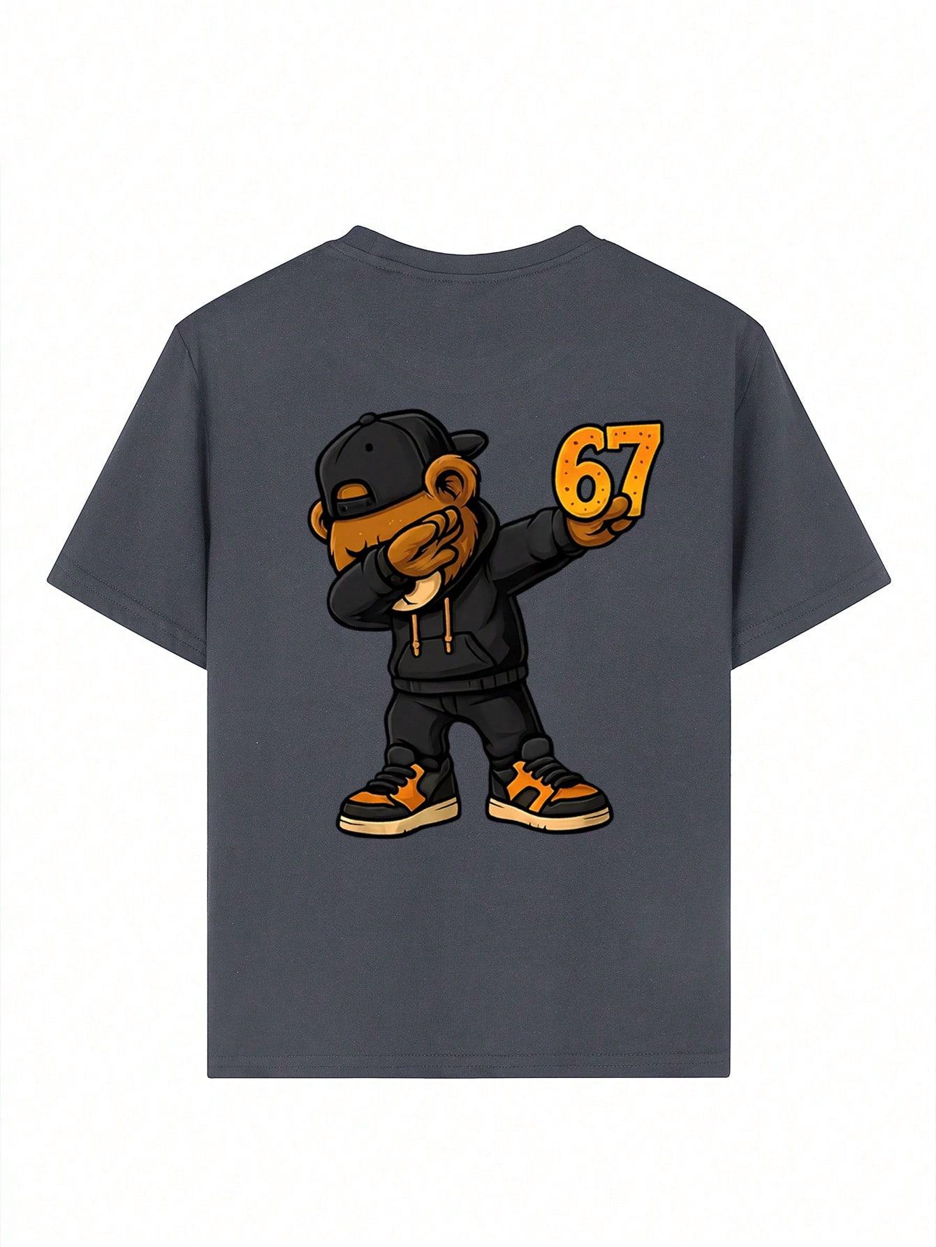 SZARY T-SHIRT PRINT