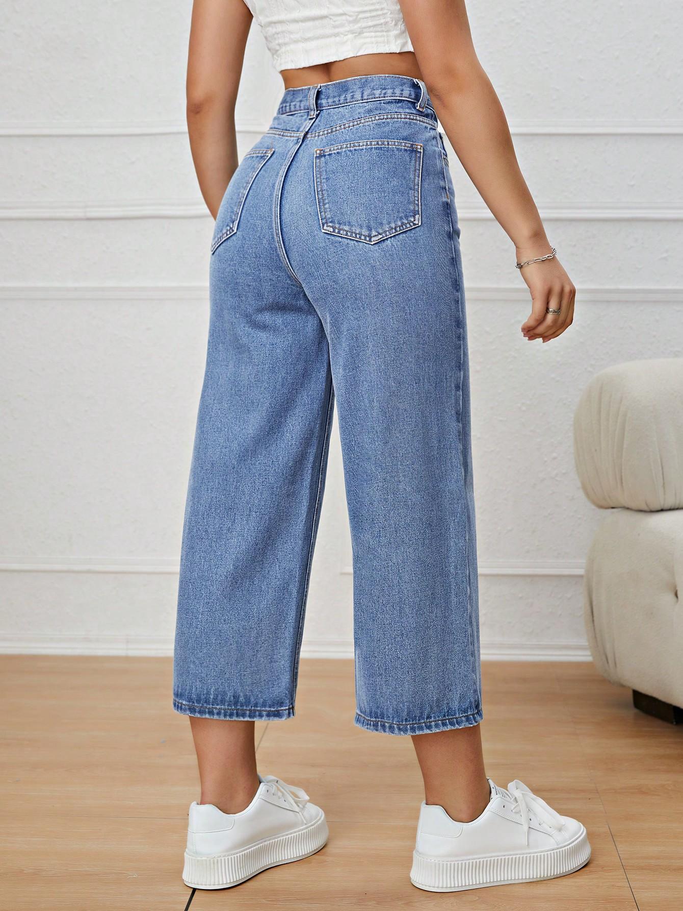 niebieskie spodnie jeans 