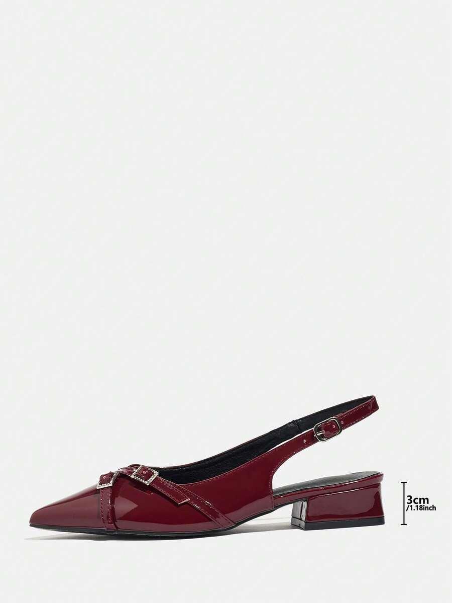 bordowe lakierowane baleriny szpic