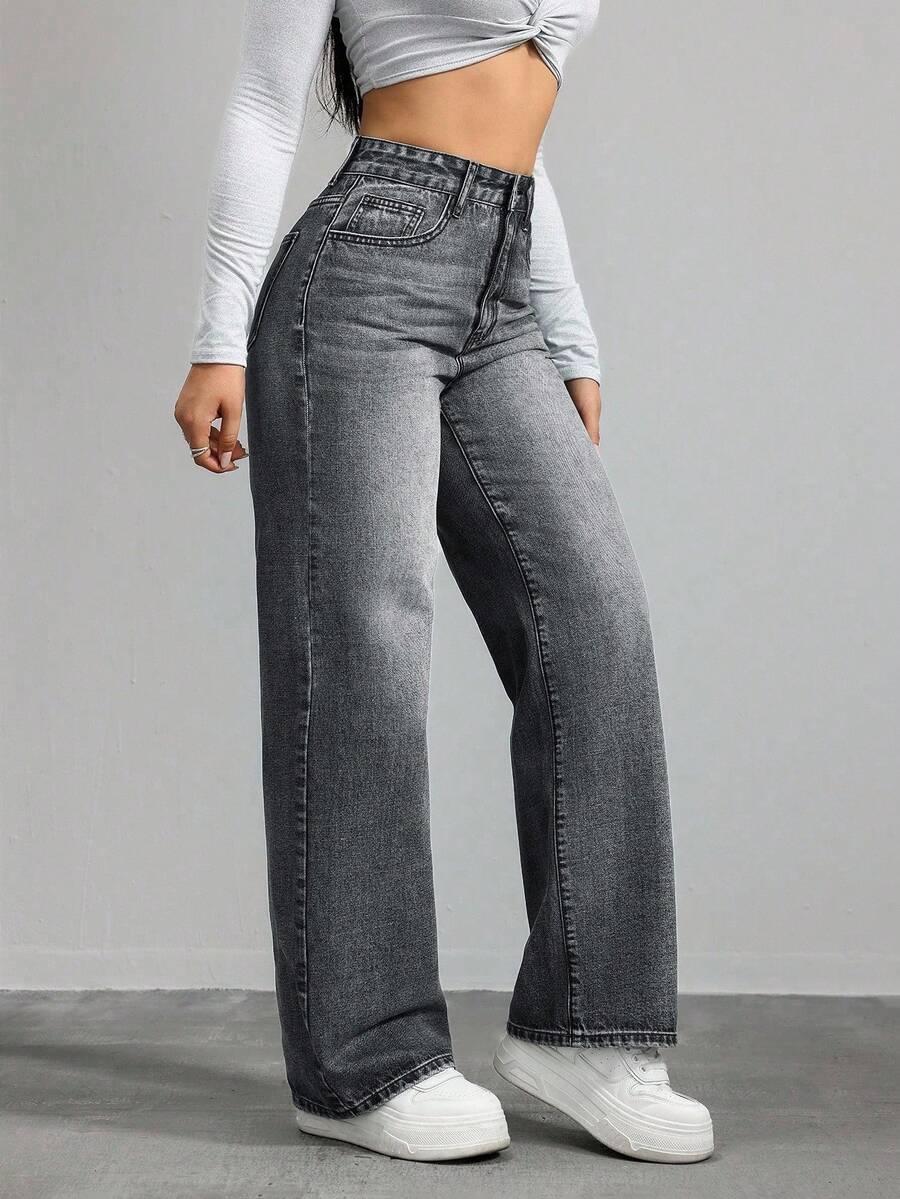 SZARE SPODNIE JEANS 