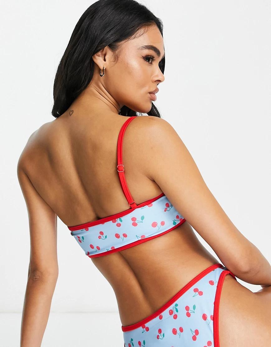 asymetryczna góra od bikini print