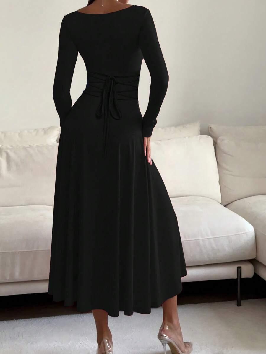 CZARNA MAXI SUKIENKA