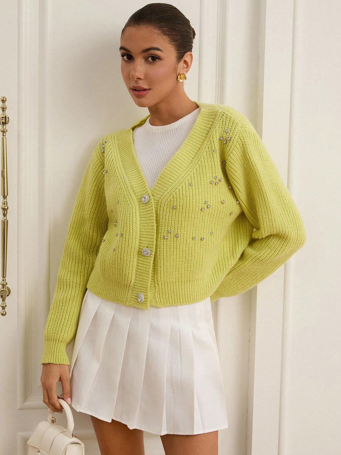 SWETER ROZPINANY ZE ZDOBIENIEM
