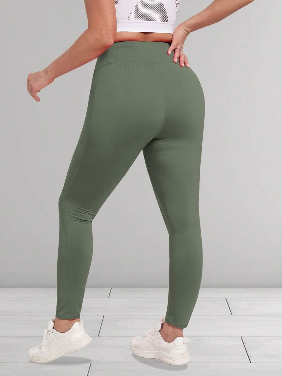 ZIELONE LEGGINSY WYSOKI STAN