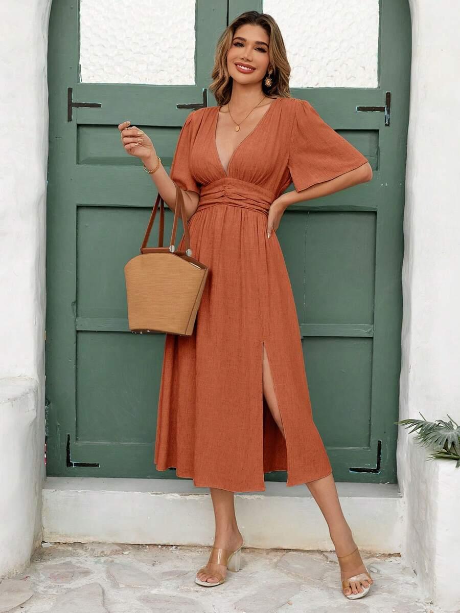 MIDI SUKIENKA V-NECK
