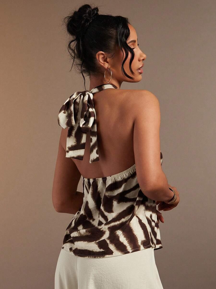 TOP WIĄZANIE ANIMAL PRINT