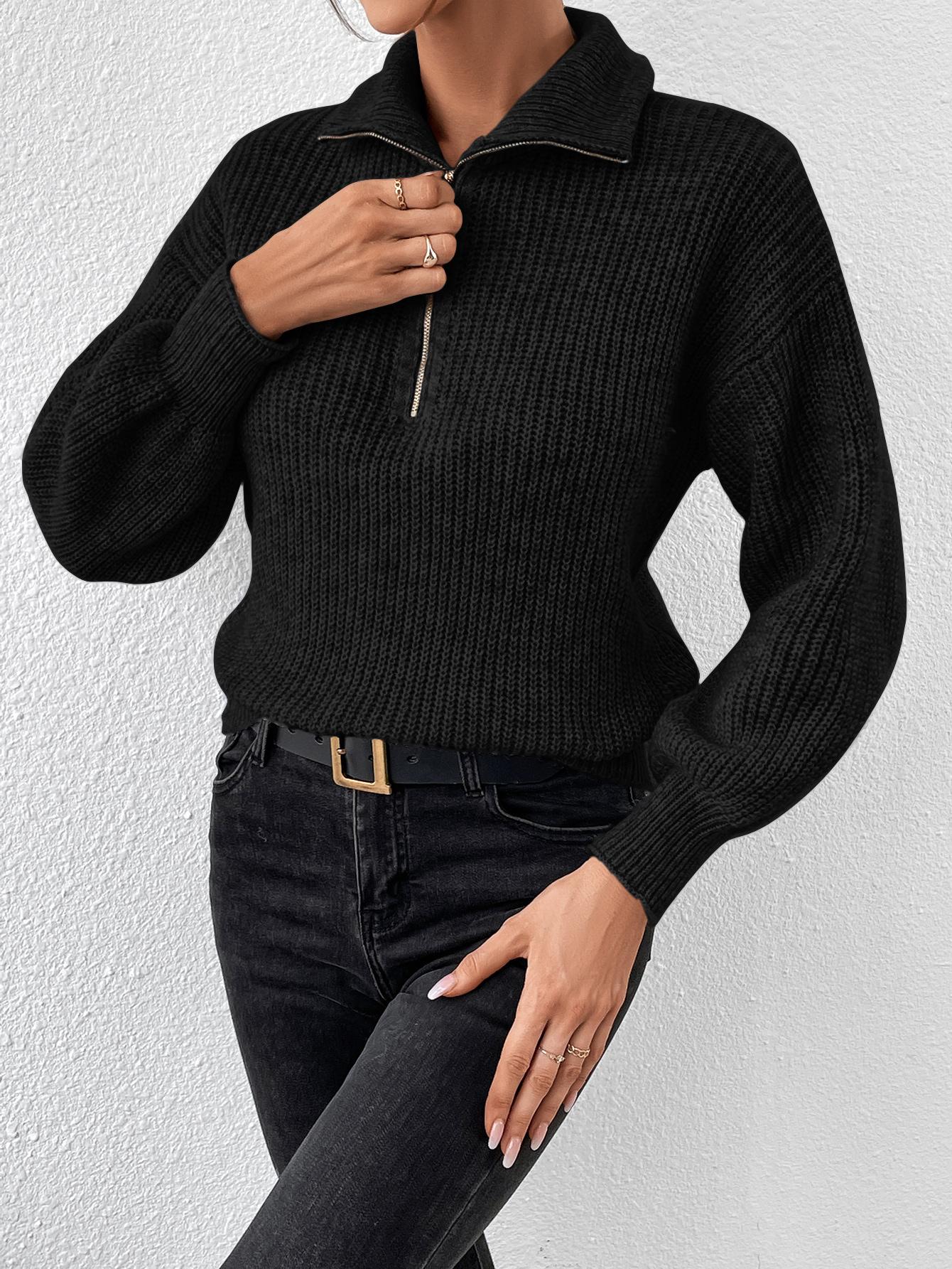 CZARNY SWETER ZAMEK