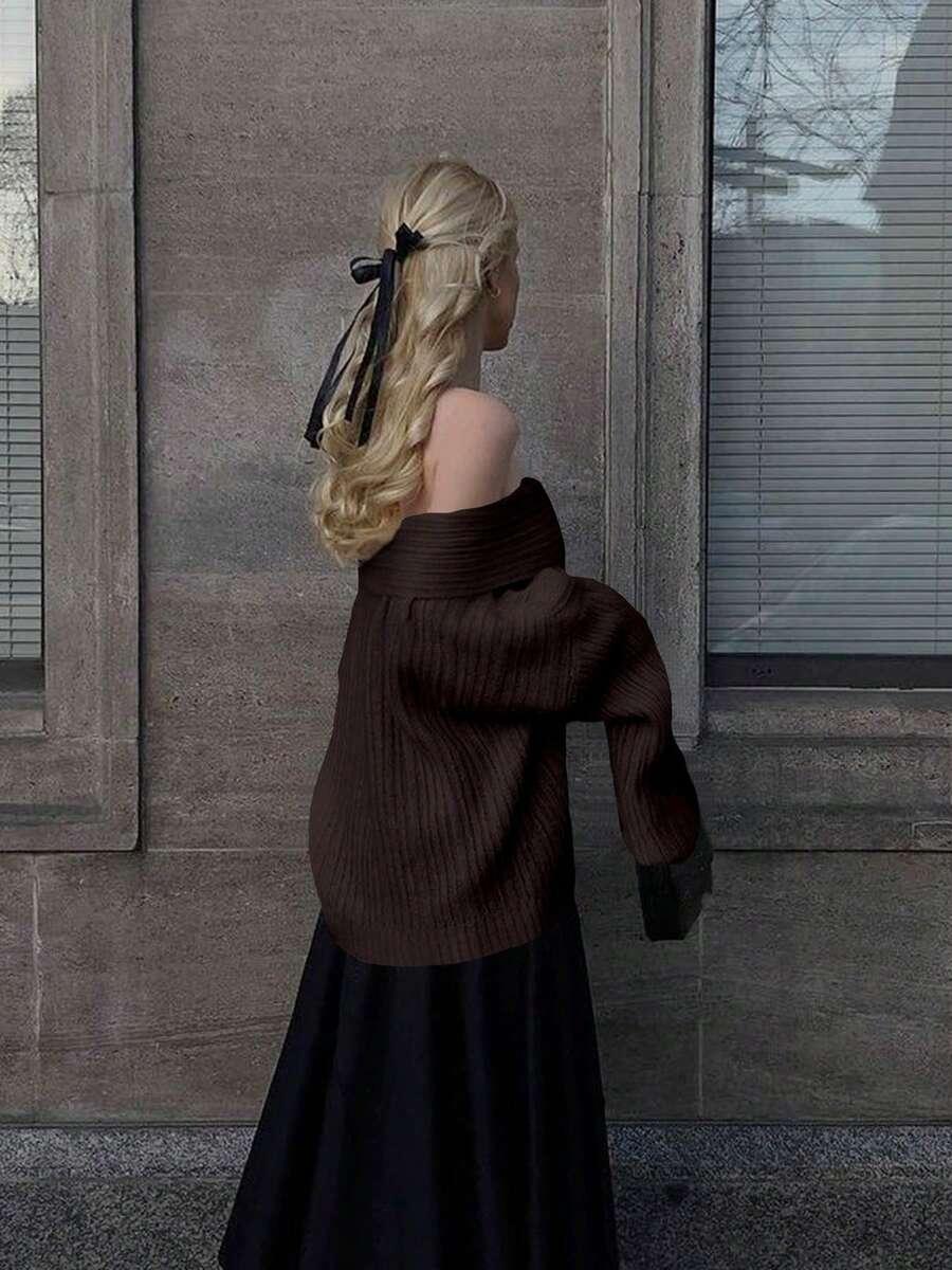 BRĄZOWY SWETER CASUAL