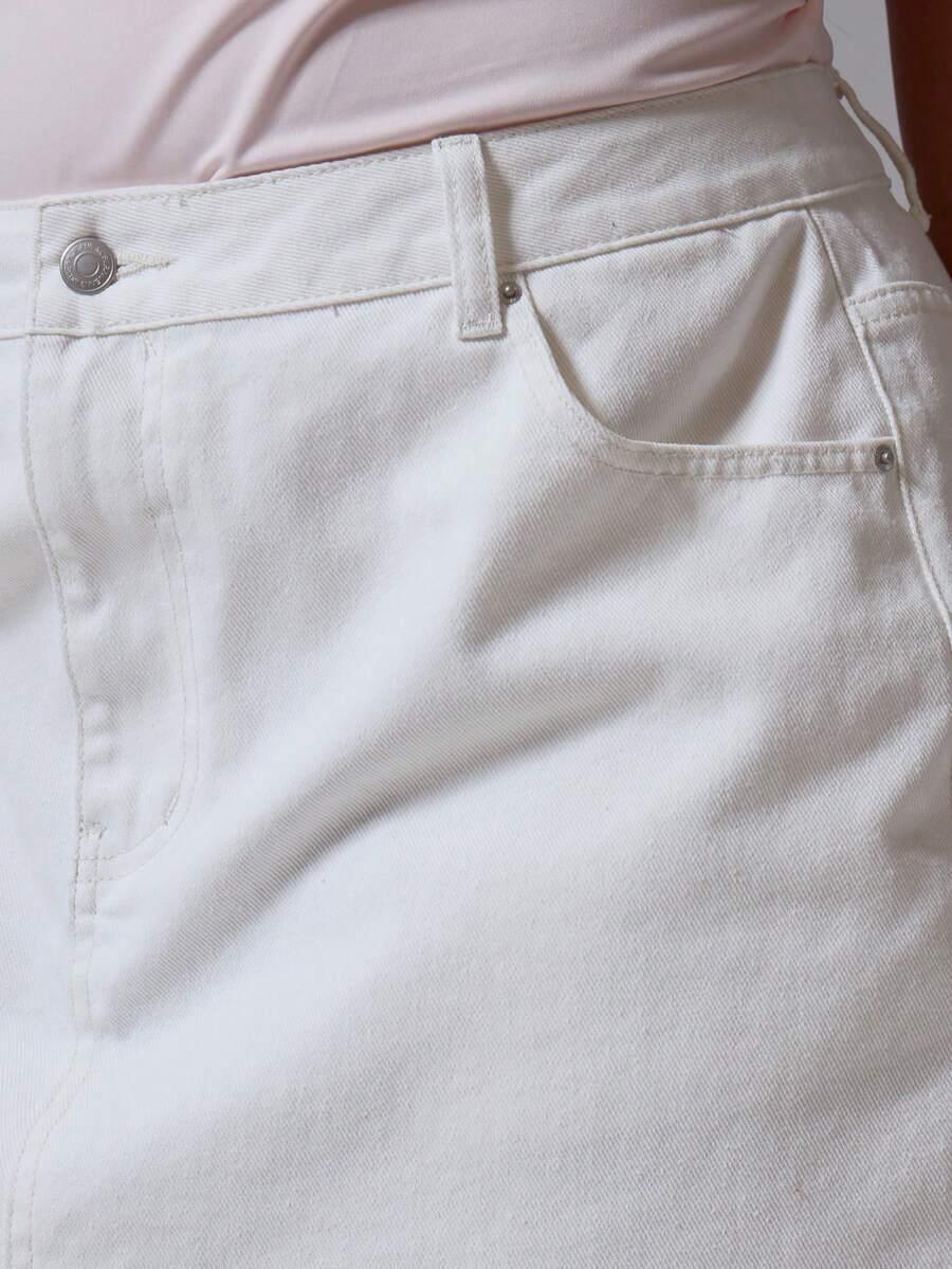 biała mini spódnica  jeans
